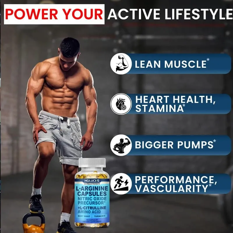 L Arginine Capsules with L-Citrulline Nitric Oxide Booster for Stamina Muscle Energy & Vascularity for Men's Extra Strength — image 5