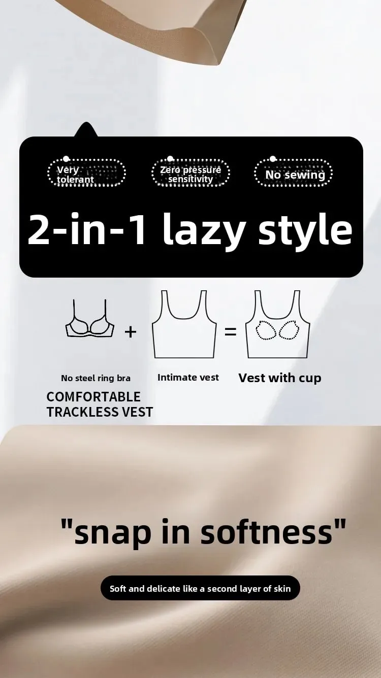 M-2XL Beautiful Back Sling Long Vest With Build-in Bra Women's Summer Fixed Cup Outer Wear Bottoming Top For 40-80kg — image 10
