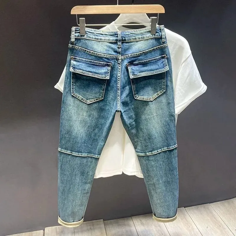 Spring and Autumn New Fashionable Solid Color American Retro Straight leg Jeans for Men's Casual Sports High quality Jeans 28-36 — image 3