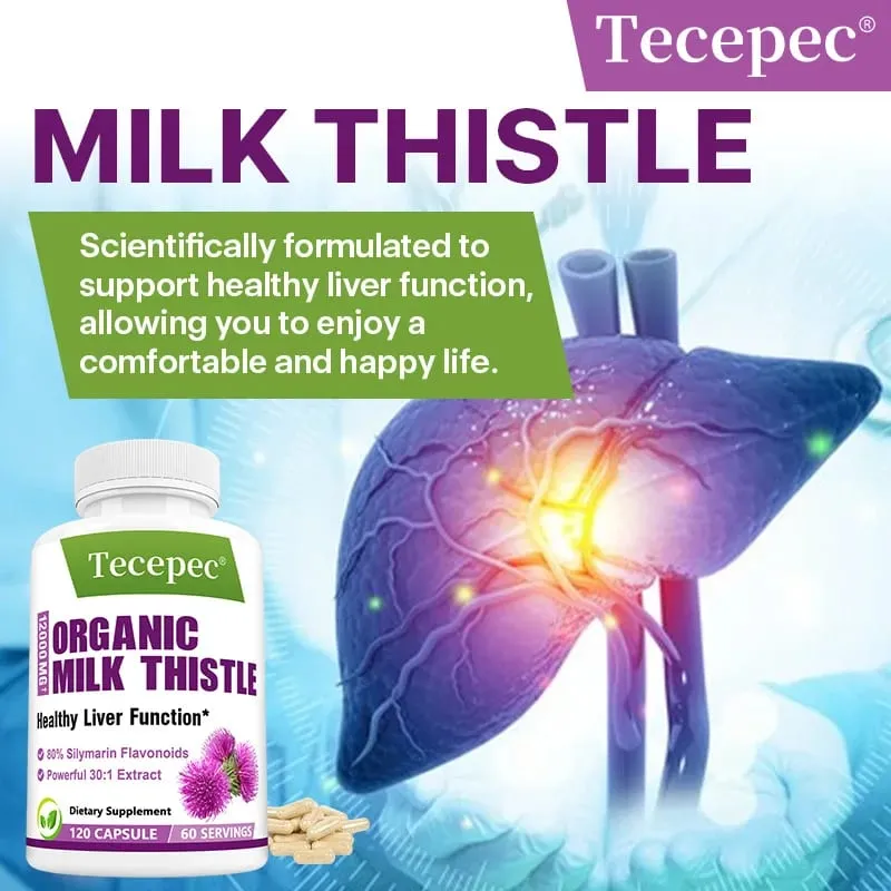 Milk Thistle Capsules Antioxidant Support Healthy Liver Function Detox Cleanse Cardiovascular Care Skin Health & Immunity — image 3