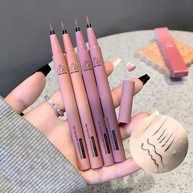 Waterproof Quick Dry Liquid Eyeliner Pen Ultra-fine Matte Black Brown Lasting Lying Silkworm Eyeliner Pencil Natural Eyes Makeup — image 5
