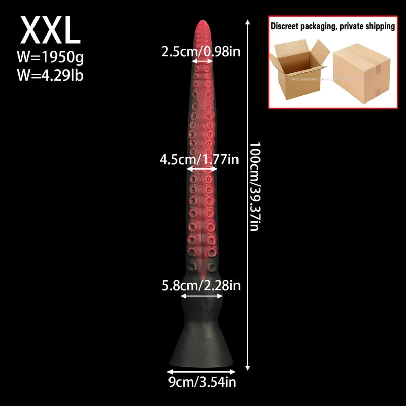 50-100cm Super Long Anal Whip Octopus Anal Plug Silicone Suction Cup Bdsm Buttplug Dilatdor Anal Xxl Sex Toys Women Men Sex Sho