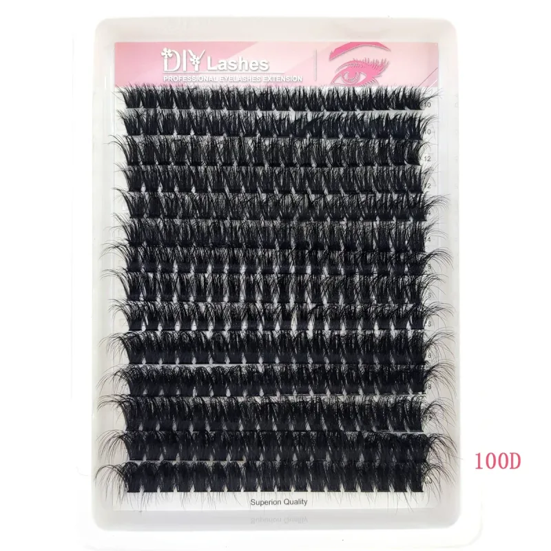 14 Rows Fluffy Lash Bundle Thick Curl Lash Bundle Extended 80D-100D Cat Eye Lash Extension eyelashes