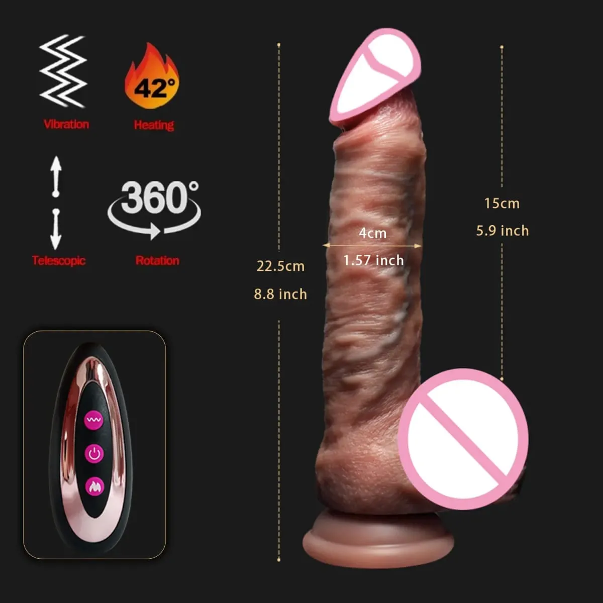 Realistic Dildo Telescopic Vibrator Female Masturbator Thrusting Big Dick Silicone Masturbation Penis Adult Sex Toys For Women