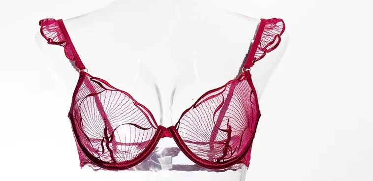 Ultra Thin French Floral Lace Bra Set Women Hollow Embroidery Minimizer Brassiere Soft Breathable Daily Lingerie 32-38ABC セクシーな