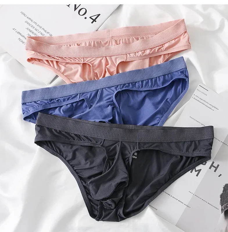 Men's Ice Silk Briefs Summer Transparent Seamless Quick-drying Man Breathable Panties Ultra-thin Underwear — image 20