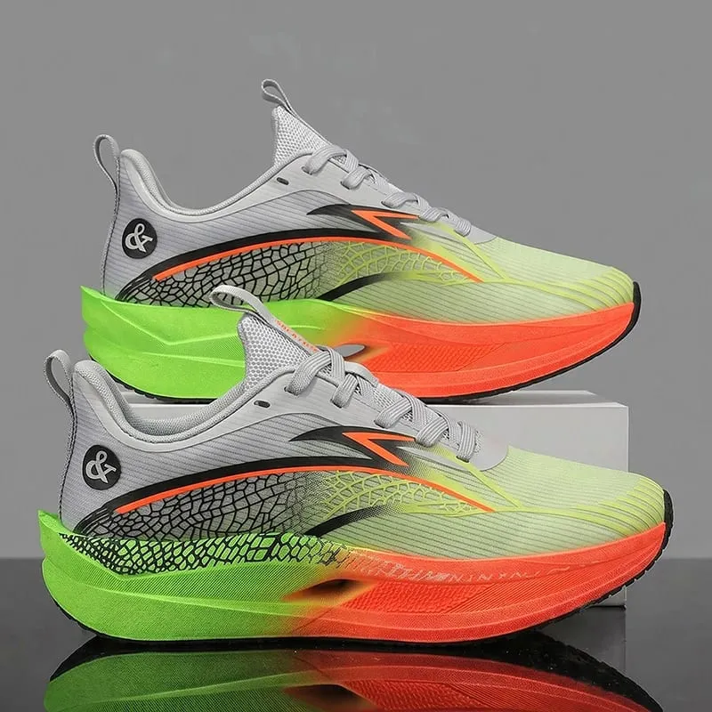 Men Sports Running Shoes Carbon Board Marathon Athletic Outdoor Breathable Lightweight Women's Comfortable Professional Sneakers