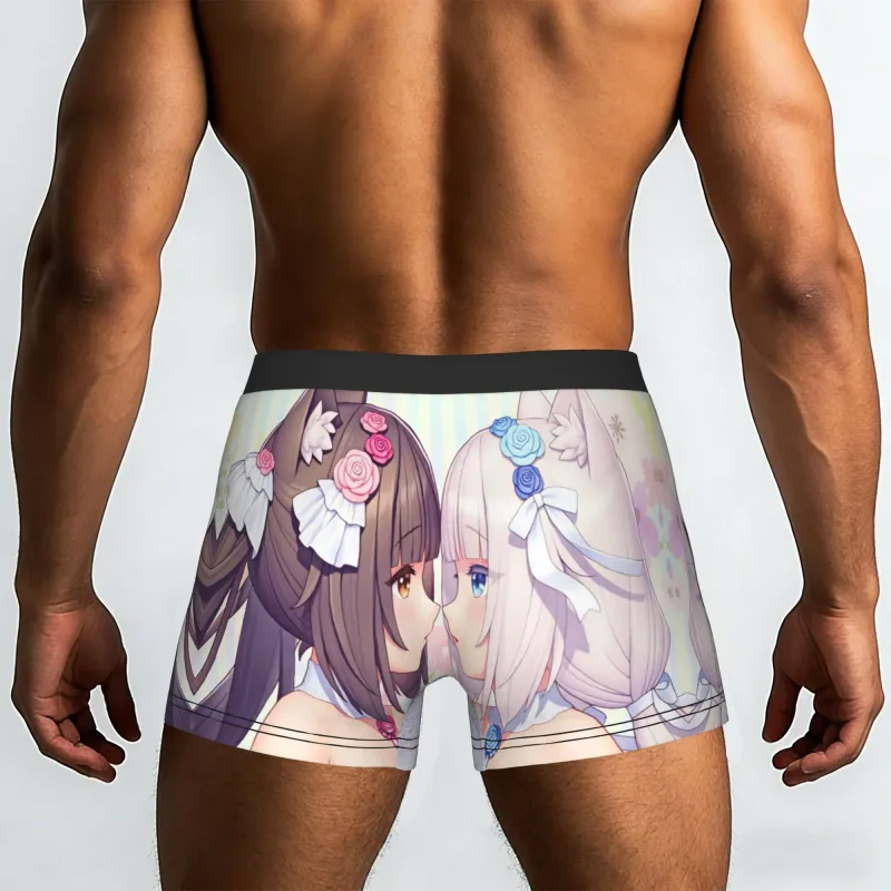 أنيمي N-Nekopara الشوكولاته الفانيليا الملابس الداخلية الرجال المطبوعة لعبة سراويل داخلية للرجال السراويل سراويل داخلية لينة