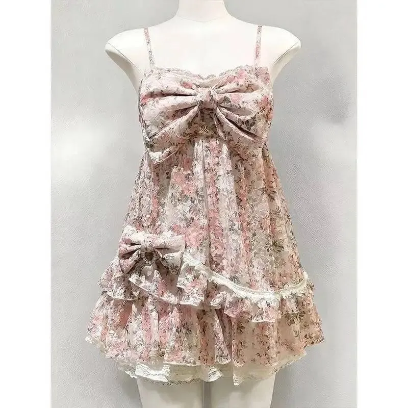 Gothic Retro Sweet Bud Mini Dress Women Harajuku Y2k Strap Dress Y2K Aesthetic Club Party Fashion Outfits — image 10