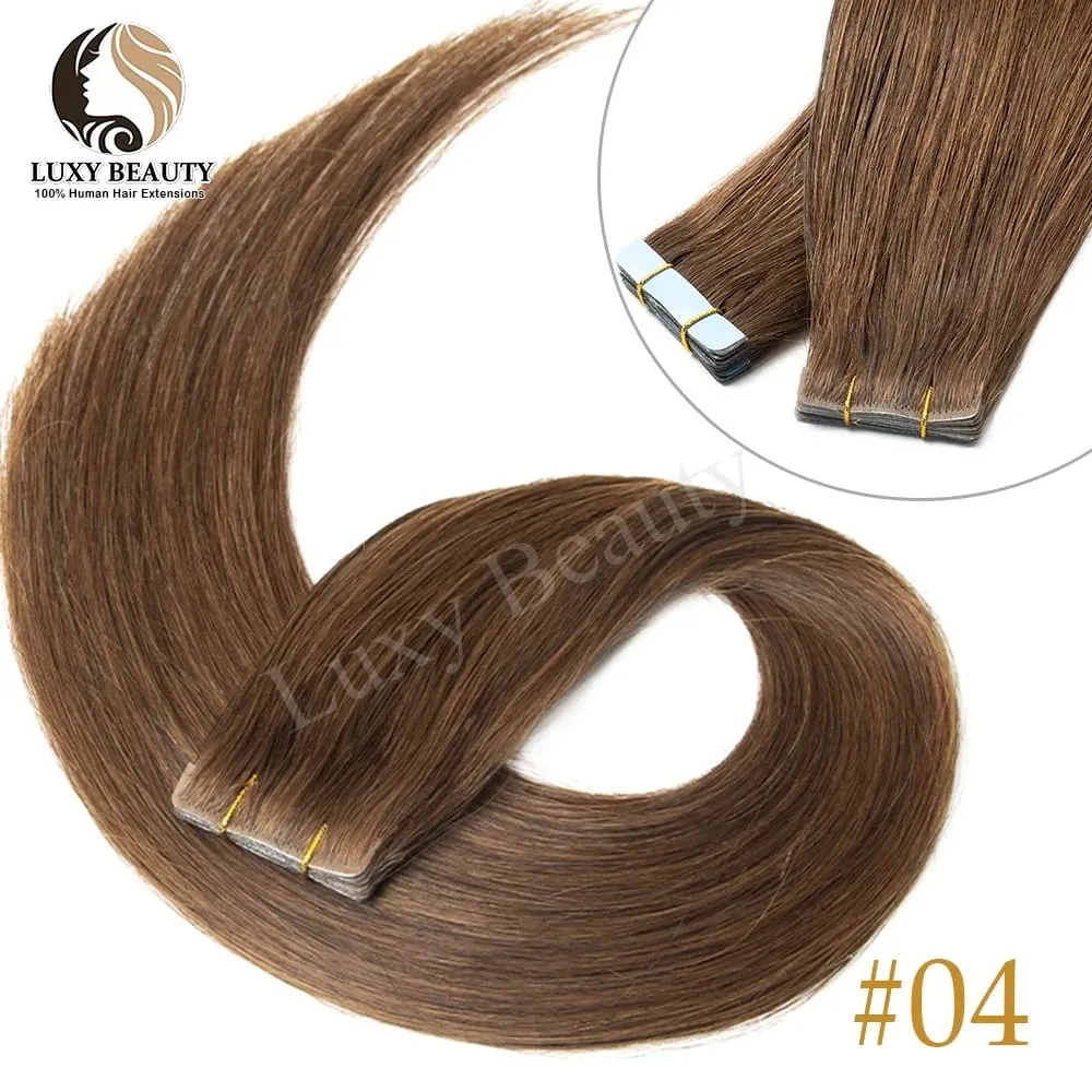 Invisible Tape In Hair Extensions Human Hair Double Side Injected PU Tape Hair Extensions Black Brown Blonde Tape Ins Hair 10pcs — image 9
