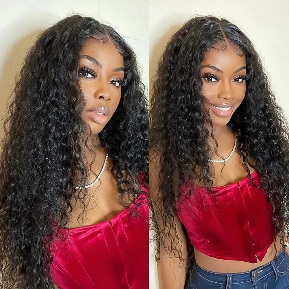 Water Wave Clip in Hair Extensions Real Human Hair Deep Curly Clip Ins for Women 8Pcs 120G Brazilian Remy Human Hair Extensions
