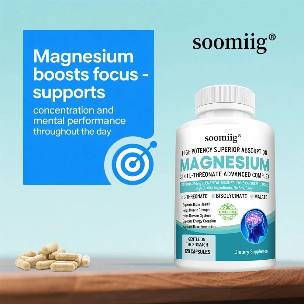 3 σε 1 - L-Threonate Magnesium Glycinate Malate Υγεία του εγκεφάλου Υποστήριξη ύπνου Ενισχυμένη ανοσία Ενεργειακός μεταβολισμός — image 4