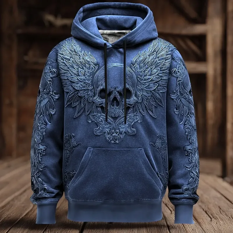 Halloween Men's 3D Bat Sweatshirt Punk Crew Neck 3D Print Club Streetwear Drawstring 3D Print Fall Winter Designer Hoodies