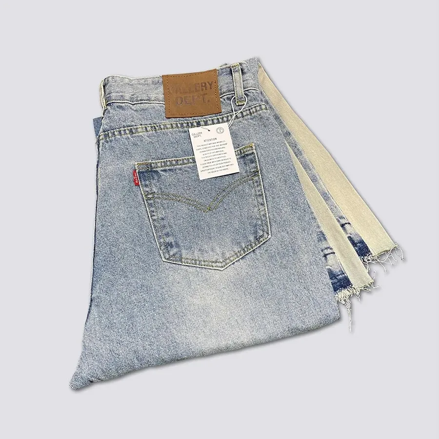 Denim Bell-bottoms Washed And Worn Patchwork Jeans — image 5