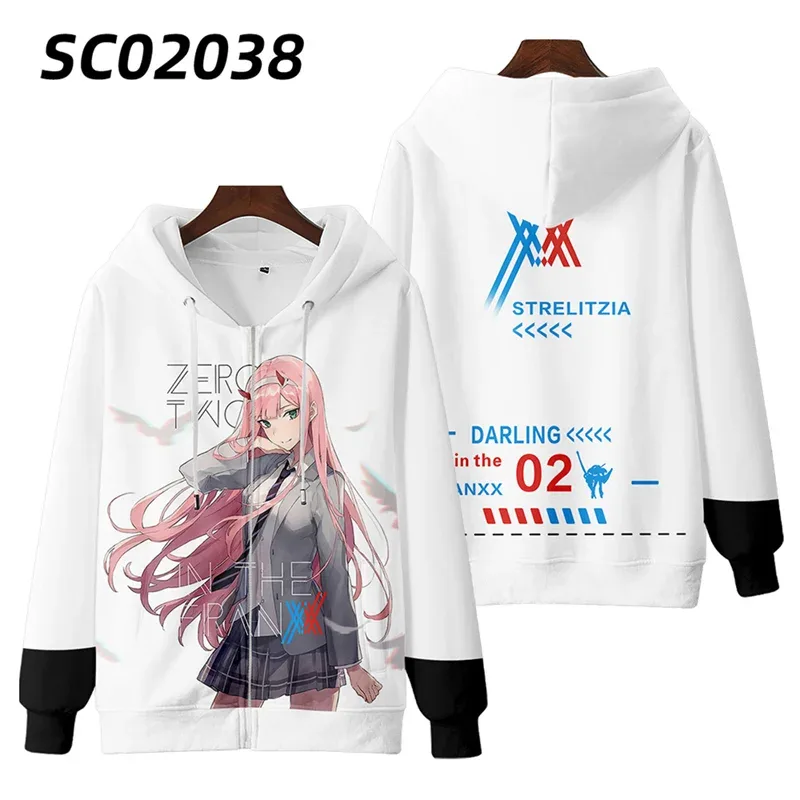Hot Japan Anime Darling In The Franxx Cosplay Zipper Hoodies 3D Print Men Women Hip Hop Tracksuit Zipper Hoodie Men's Clothing — image 4
