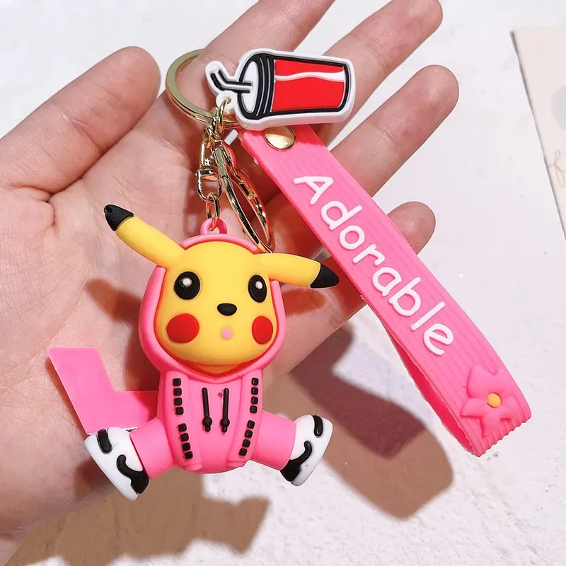 40 Style Wholesale Anime Pokémon Pikachu Eveen Keychain Cartoon Cute Charizard Keyring Student Backpack Car Key Chain Toys Gifts — image 41