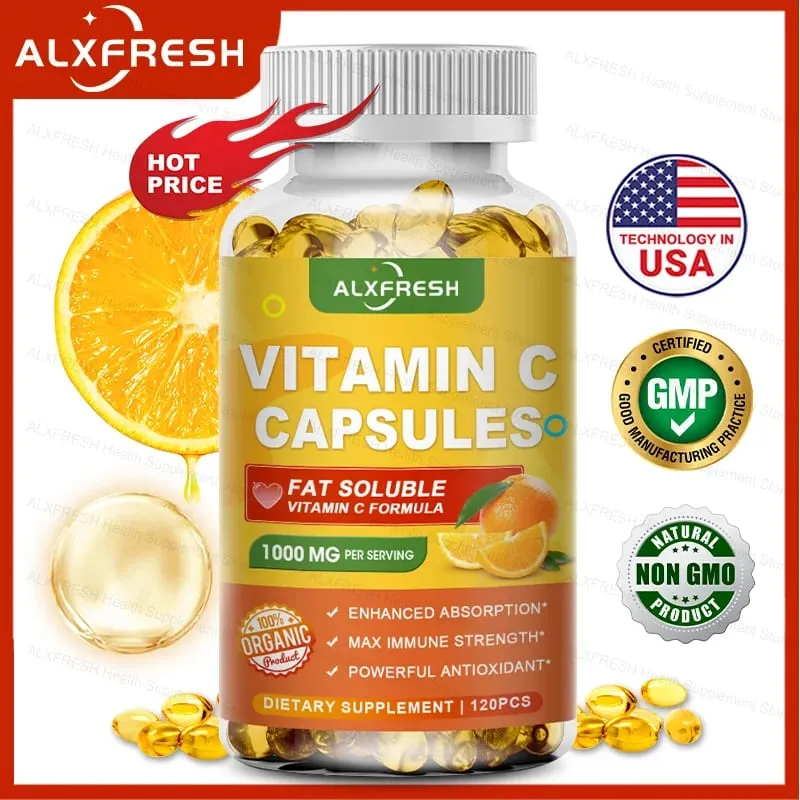 Vitamin C Capsules 1000 Mg -High Absorption - Antioxidant for Skin Support Collagen Immune System Health — image 2