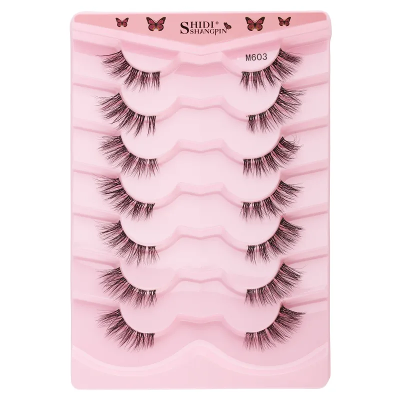 Mezze Ciglia Naturali Soffici Ciglia Finte Cat Eye Lash 3D Ciglia di Visone Finte Ciglia Morbide Alate Strumento di Trucco