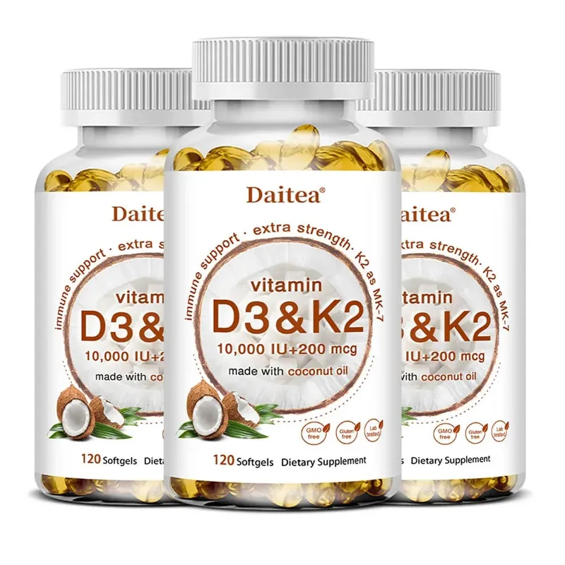 2-in-1 Vitamin D3 K2 Supplement Softgel 10000 IU VIT D3 + 200 MCG Vitamin K2 Support Calcium Absorption in Bones — image 8