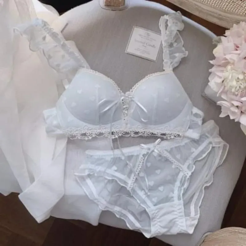 Cute German Style Bralette Set Wireless Lace Training Bra for Teens Sweet First Bra for Small Chest Comfortable Girls Lingerie — image 4