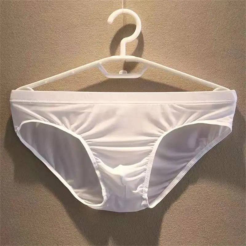 2 Chiếc Túi Lớn Nylon Nam Quần Lót Quần Sịp Ice Silk Nam Liền Mạch Quần Lót Eo Thấp Quần Lót Mỏng Plus Kích Thước — image 7