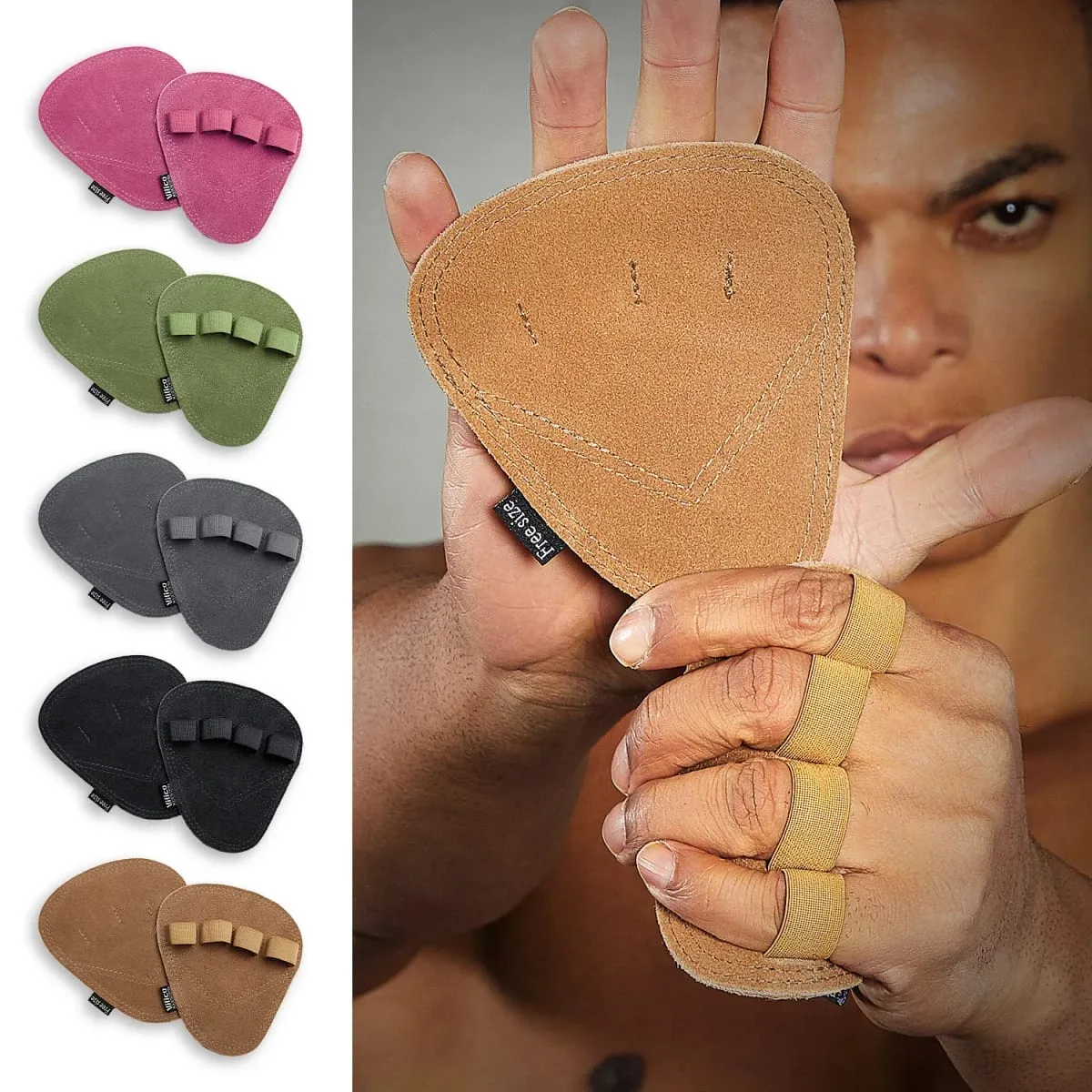 Leather Weight Lifting Training Gloves Palm Protection Women Men Fitness Sports Gymnastics Grips Pull Ups Weightlifting Workout — image 1