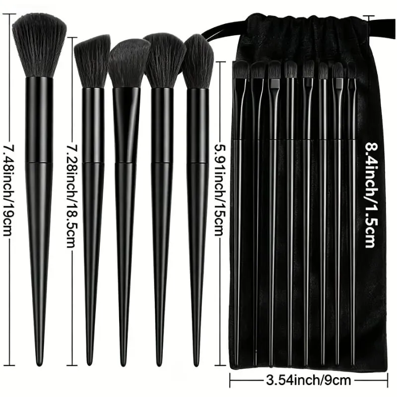 16Pcs Makeup Brush Set w/ Pouch & 2 Sponges Vegan Soft Bristles Full Face Kit Foundation Contour Eyeshadow Lip Gift — image 2