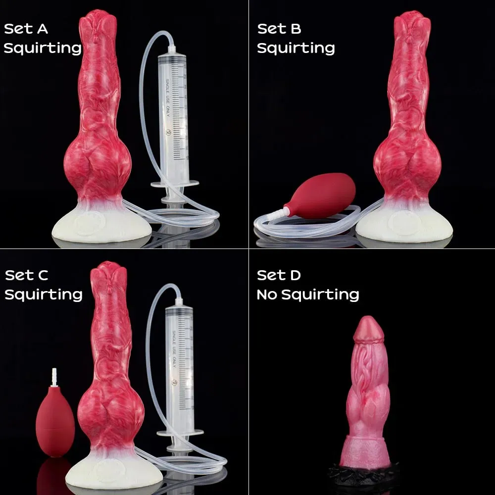 Squirting Thực Tế Chó Nút Thắt Dương Vật Giả Nhiều Màu Sắc Dương Vật Giả Silicone Hậu Môn Dilator Xuất Tinh 18 + Đồ Chơi Tình Dục Dành Cho Nữ Người Lớn — image 2