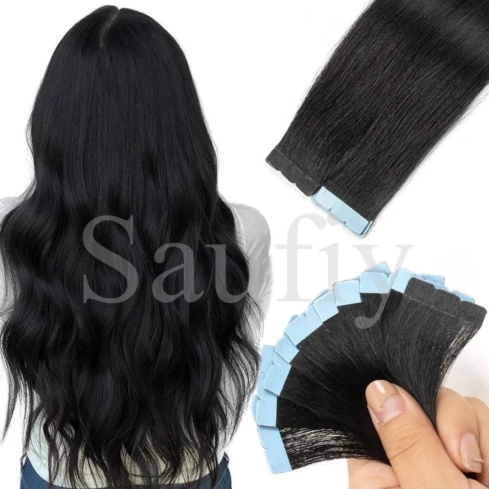 12-20inches Natural Blonde Mini Tape in Human Hair Extensions Double Side Invisible Seamless Tape Ins Hair 10pcs/Pack Natural Straight Black Blonde Balayge Brown Mini Tape In Hair — image 13