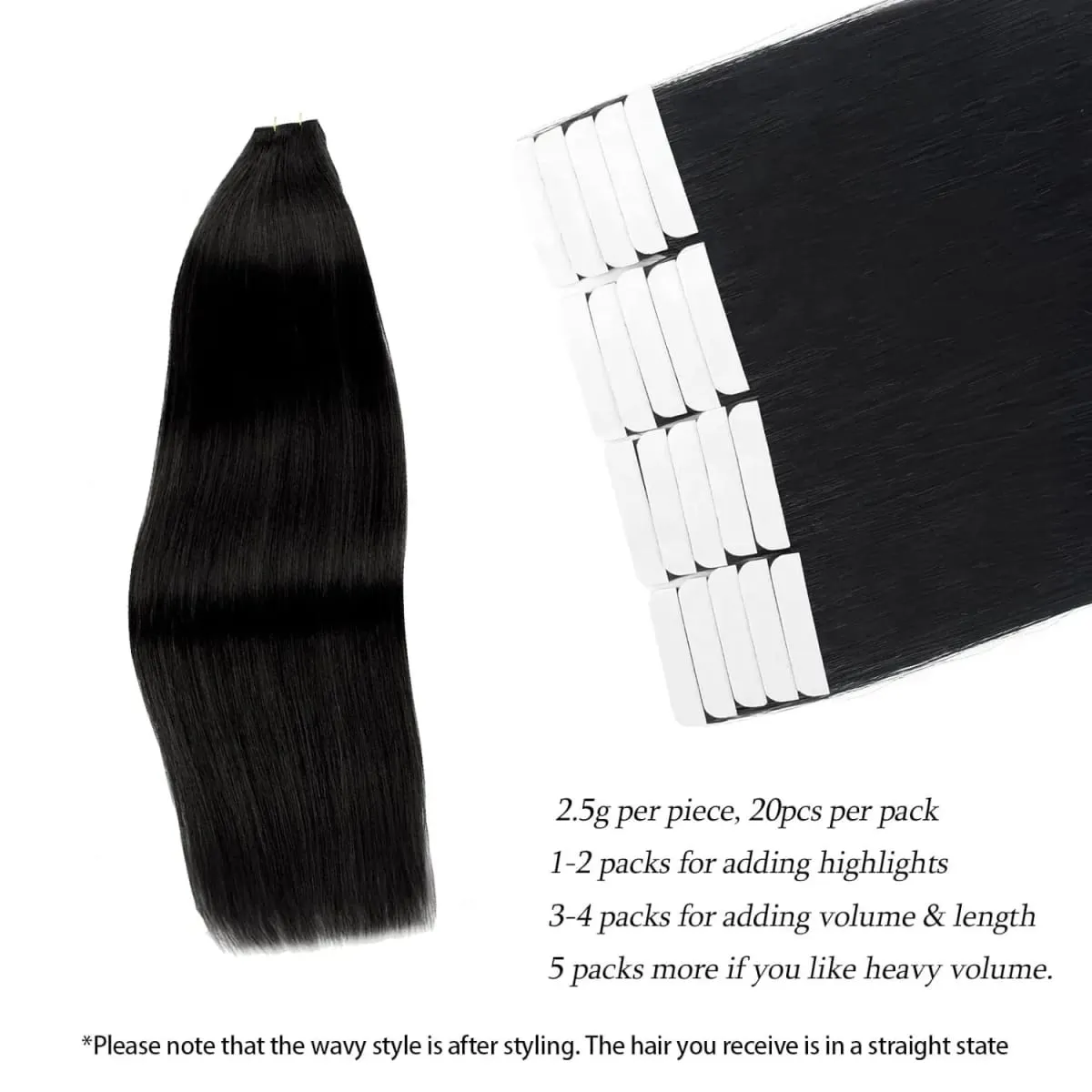Bone Straight Tape In Hair Extensions Indian Hair Seamless Skin Weft Invisible Tape In Human Hair Extensions 50g/20pcs For Women — image 6