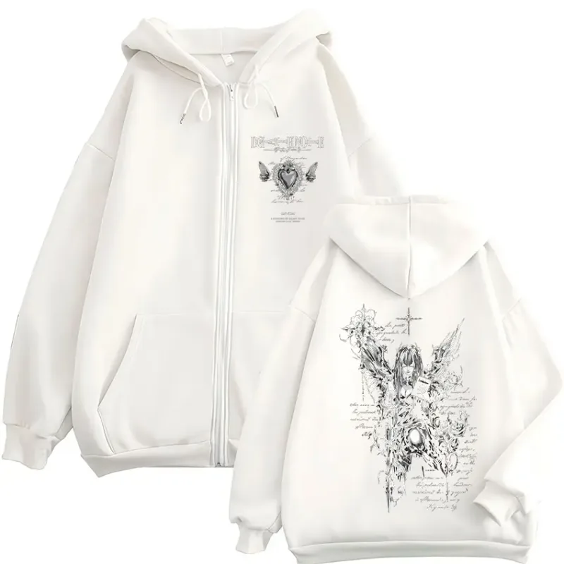 Anime Death Note Misa Amane Zipper Hoodies Men Women Clothing Fashion Casual Long Sleeve Zip Up Hooded Sweatshirts Jacket Coat