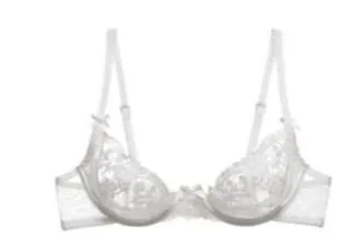 Riviera Sheer Bralette - Breathable Half Cup Underwire Bra Summer-Ready Lace Lingerie Set No Sponge Heatwave-Friendly