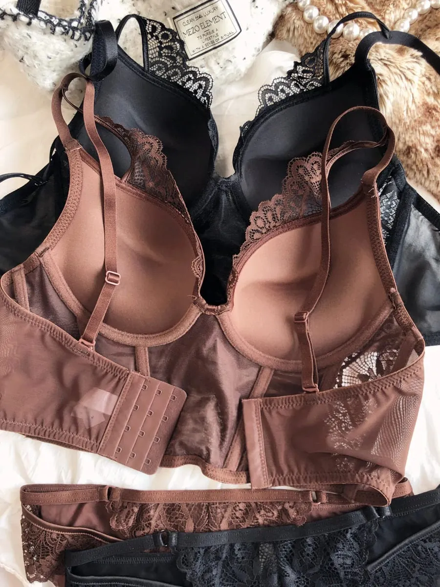 Sexy Lace Camisole with Extended Bra Set Fishbone-Supported Waist-Cinching Underwear Deep V Women Lingerie Panty — image 4