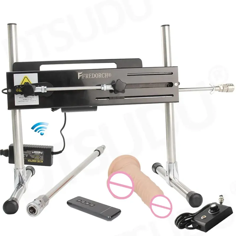 Dildo-Automatic Woman Sex Machine with Dildo Accessories Quick Air Masturbation Machine 120 Watt Power Telescopic Sex Toys