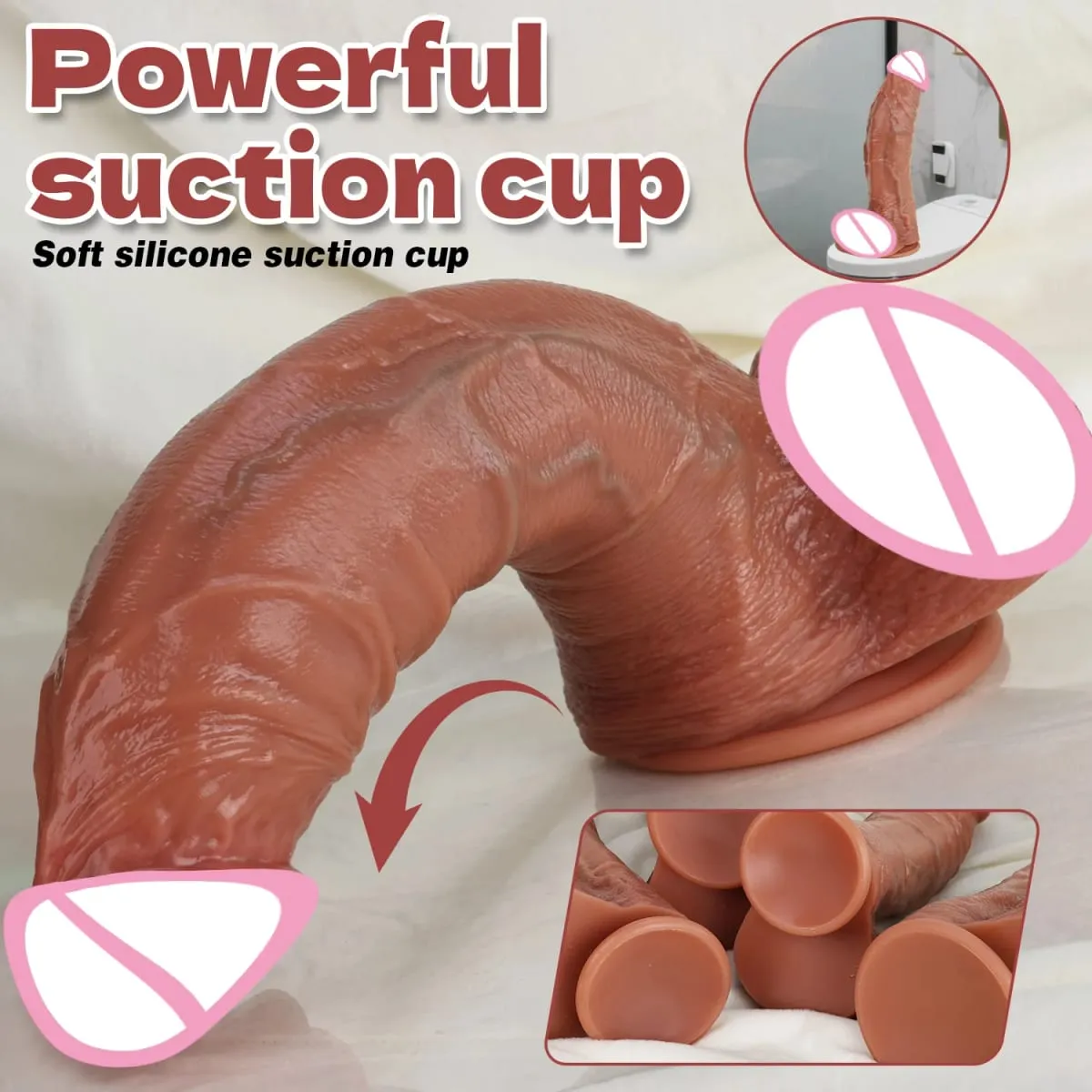 Realistic Soft Double Silicone Big Dildo Simulated skin artificial penis Vaginal Masturbation Suction Cup Big Dick Woman Sex Toy