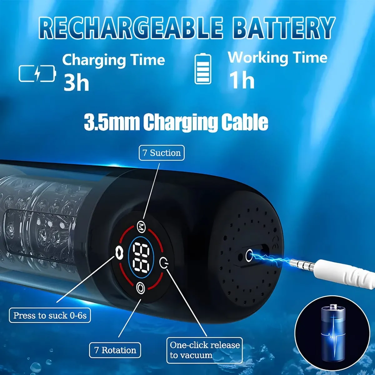 Automatic 6 IN 1 7 Rotating Sucking Licking Modes Male Masturbator Vacuum Penis Pump Vagina Masturbation Sex Toy for Men