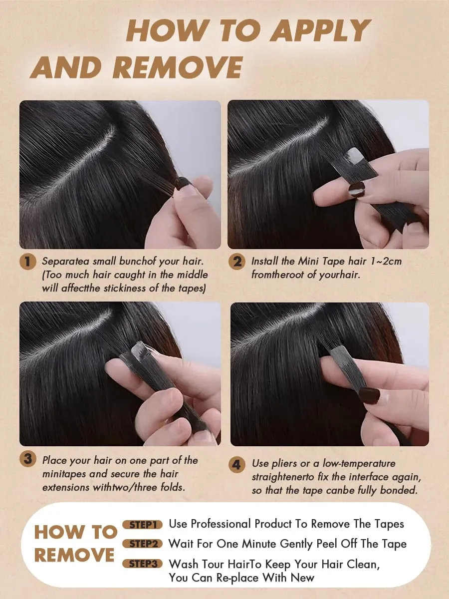 Mini Tape In Hair Extensions 12-20 Inches 10pcs/20pcs Invisible Human Hair Natural Tape In Hair Extention 60 Platinum Blonde — image 7