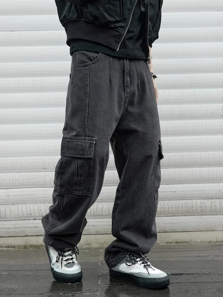 Y2k New Baggy Jeans Male Hip Hop Harajuku Trousers Wide Leg Denim Pants Men's Jeans Streetwear Korean Oversize Cargo Pants — image 1