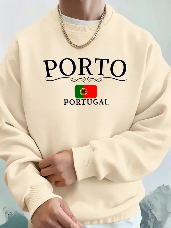 Porto Portugal Letter And Flag Print Clothes Unisex Warm Casual Hoody Street Sports Sportswear Fleece Thicken Streetwear Man — image 13