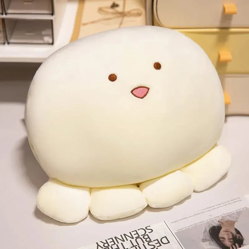 35cm Soft Octopus Plush Pillow Stuffed Ball Shape Aquatic Animal Warm Hands na may mga Butas Warmer Cute Face Plushie Back Support — image 8