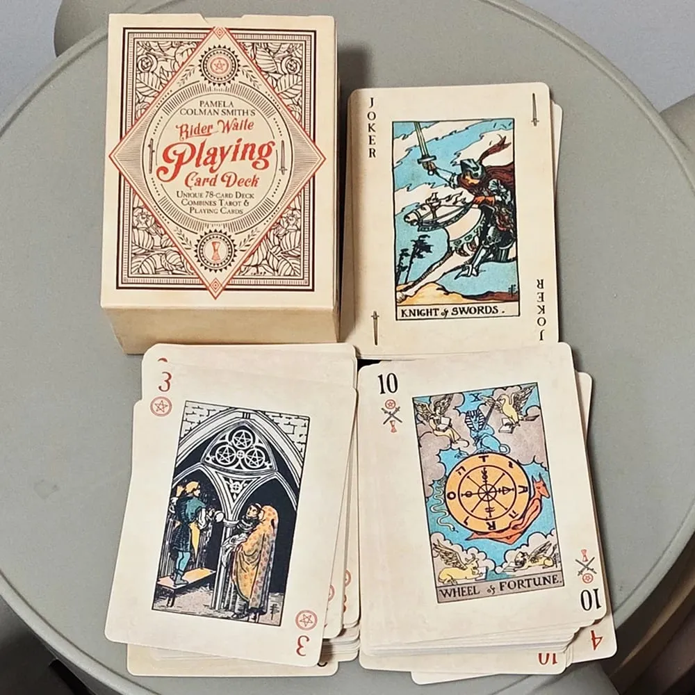 Dek Kad Bermain RWS: Dek Poker 78 Kad Diilustrasikan dengan Imej RWS Menggabungkan Kad Tarot dan Kad Main 9*6sm Timbul dua kali — image 3