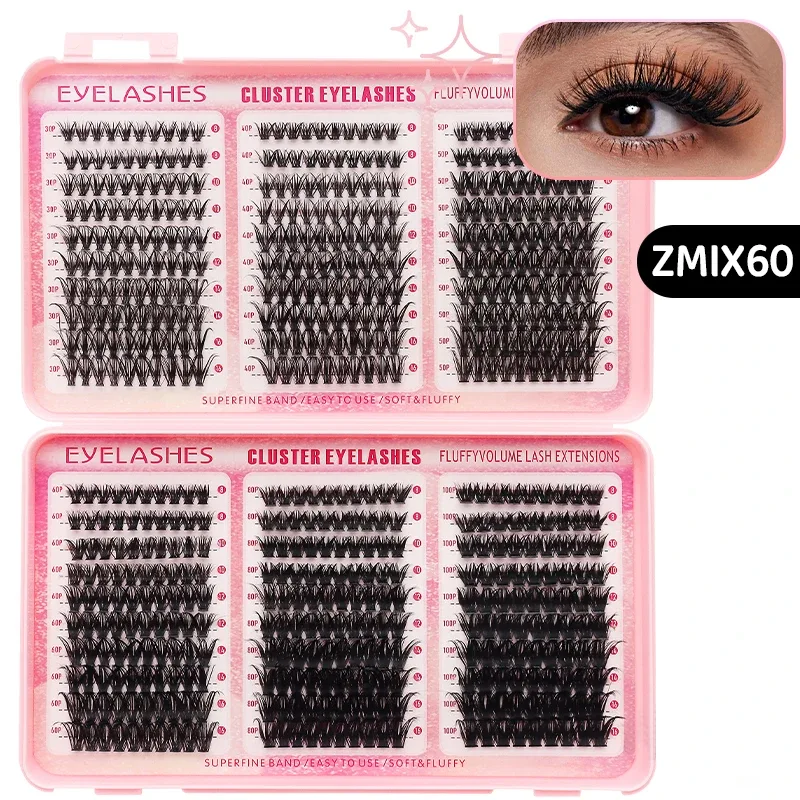 DIY Manga Spiky Cluster Lash Extensions Natural Mega Volume Individual Pre-Cut Segmented Lashes for At-Home Eye Makeup — image 9