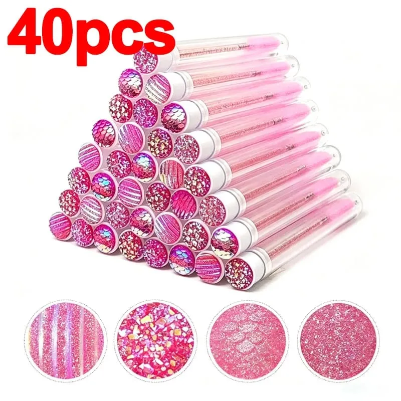 New 20/40pcs Disposable Eyelash Brush Tube Mascara Wands Tubes Dust-proof Lash Spoolies Storage Makeup Tool HZS36 — image 12