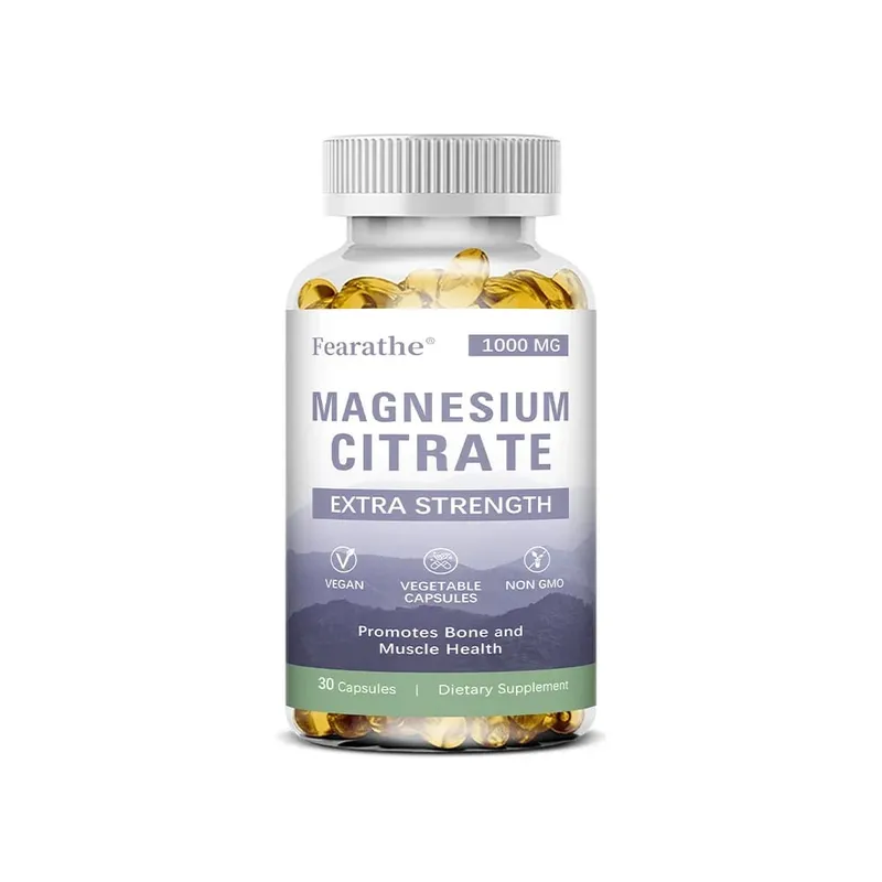 Magnesium Citrate Capsules - Dietary Supplement for Muscle Nerve Bone and Heart Support - Gluten Free Non-GMO - 120 Capsules