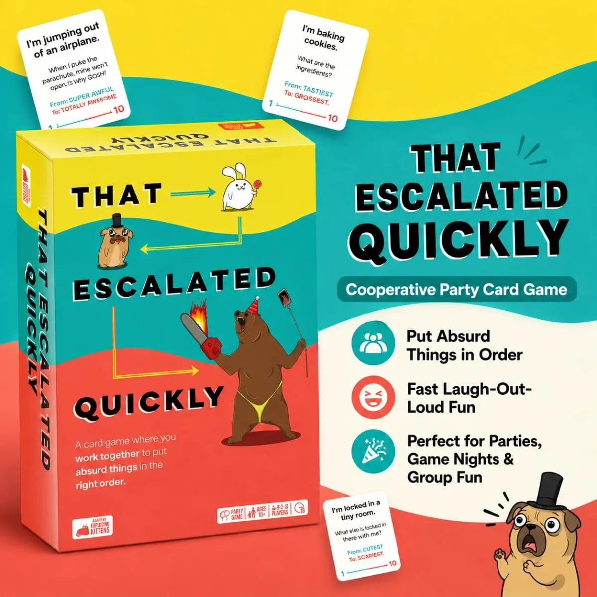 That Escalated Quickly Card Game Funny Party Board Game Family Team Strategy Game for Kids and Adults English Version — image 2