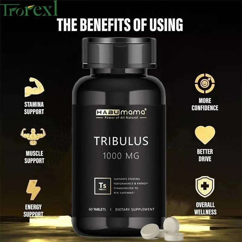 Comprimidos de Tribulus Terrestris de alta pureza, suplemento masculino que aumenta a resistência energética e ação rápida 60 comprimidos — image 2