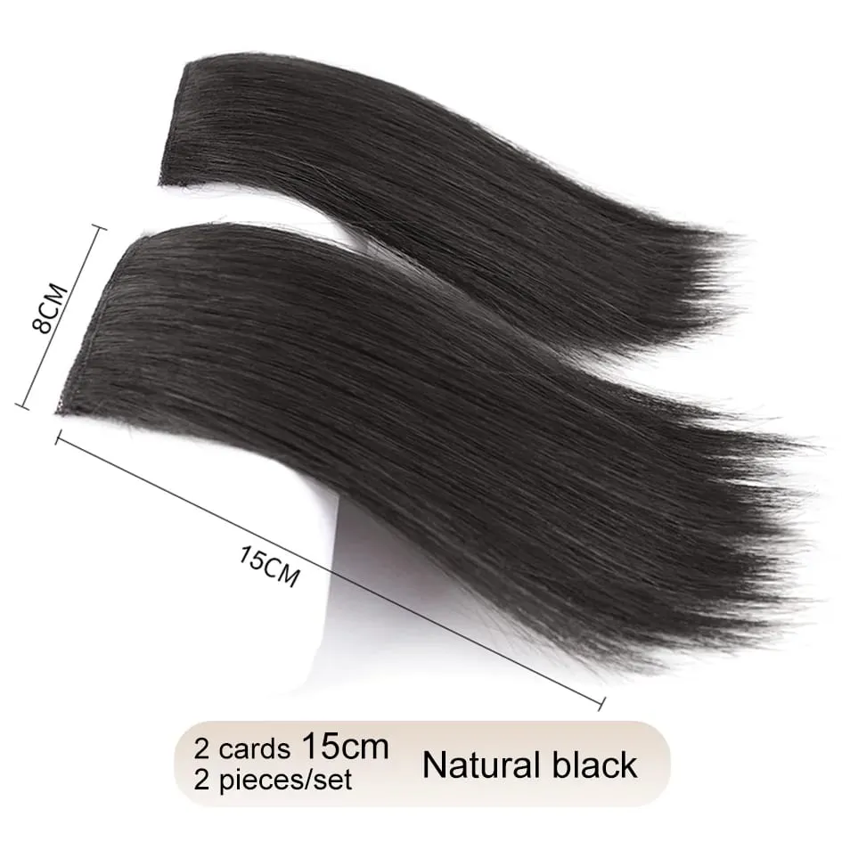 Synthetic 2 pieces/set of wig pads hair extensions opening and top replacement pieces replacement artifact — image 11