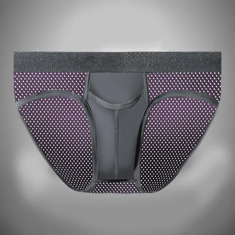 Bullet Separation Panties Men's Sexy U-Convex Briefs Vein Ice Silk Scrotal Rim Sperm Cord Shorts Varicose Heads — image 1