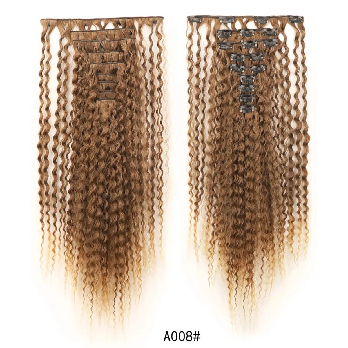 9PCS Clip-in Hair Extensions Kit Long Soft Curly Hair Extension Synthetic Kinky Curly Hairpieces Full Head Fake Pieces for Women — image 11