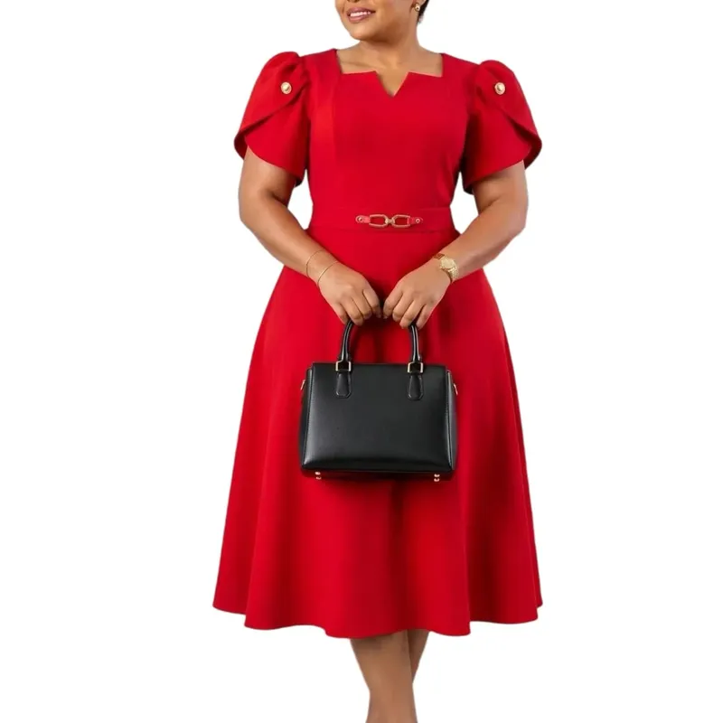 2026 Women's High Waist Elegant Large Size Dress Summer Fashion Casual Elegant Dresses for plus Size Women — image 9